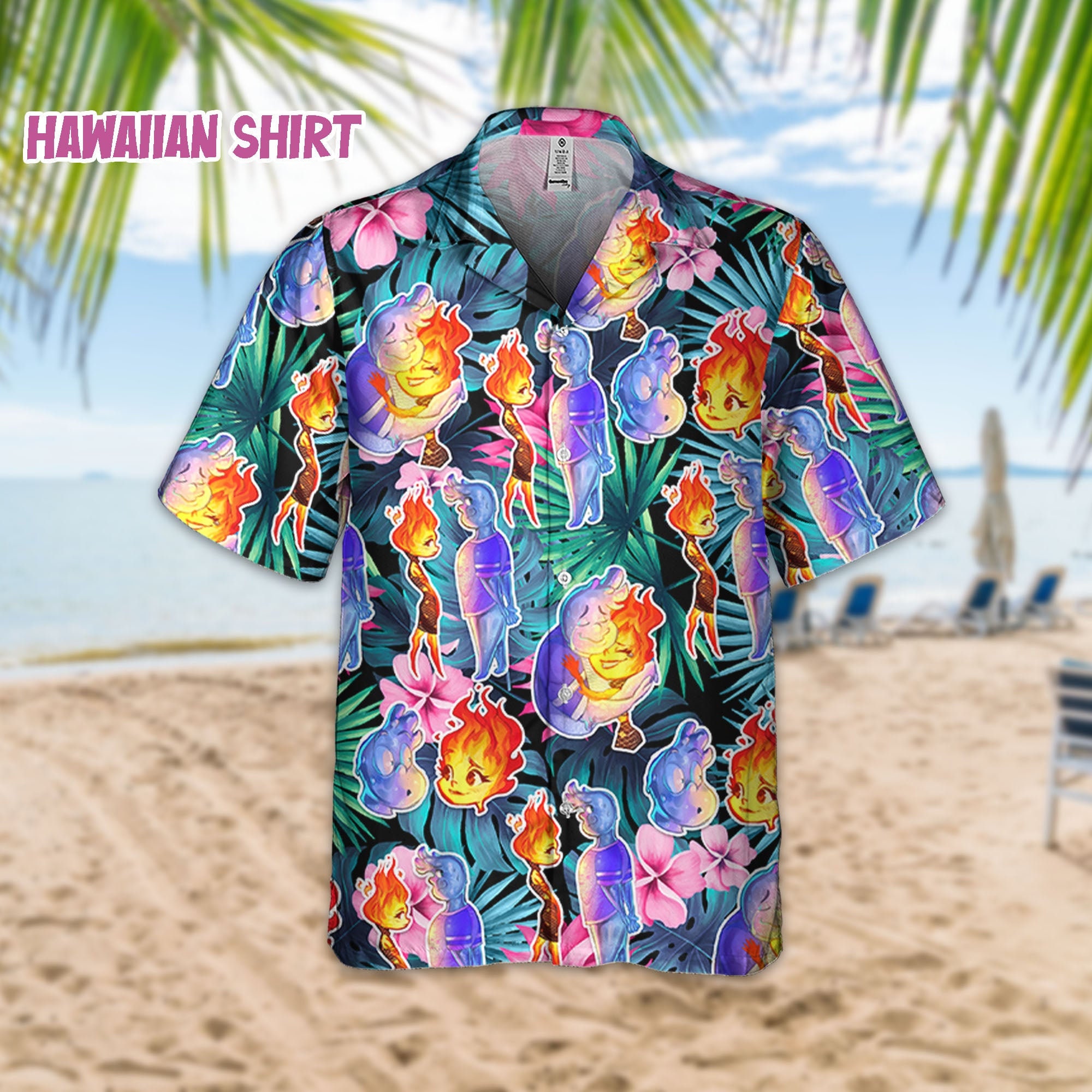 Discover Disney Elemental Tropical Summer, Elemental, Disney Family, Disneyworld Hawaiian Shirt