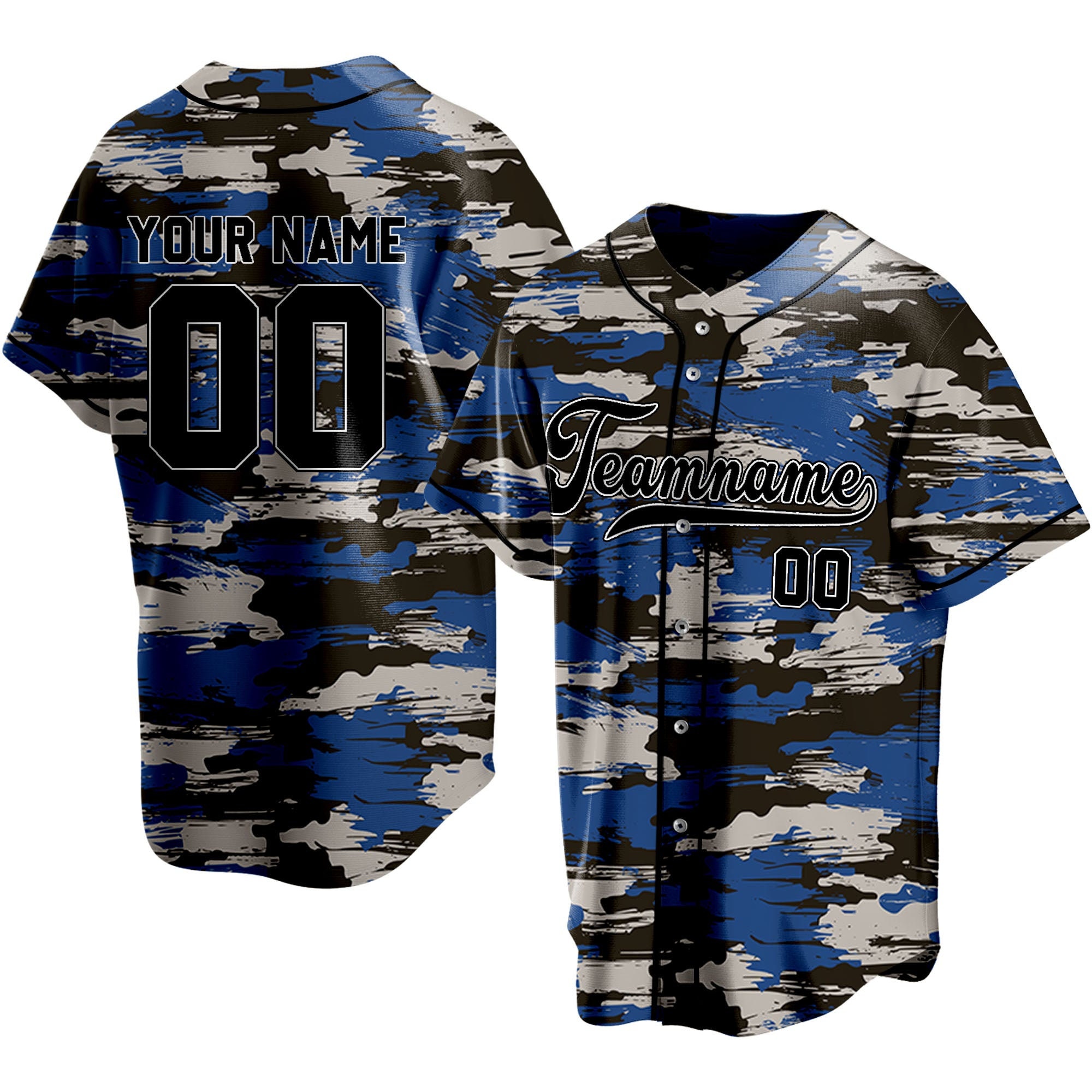 Custom Jersey Abstract Camouflage Custom Baseball Jersey 3D 