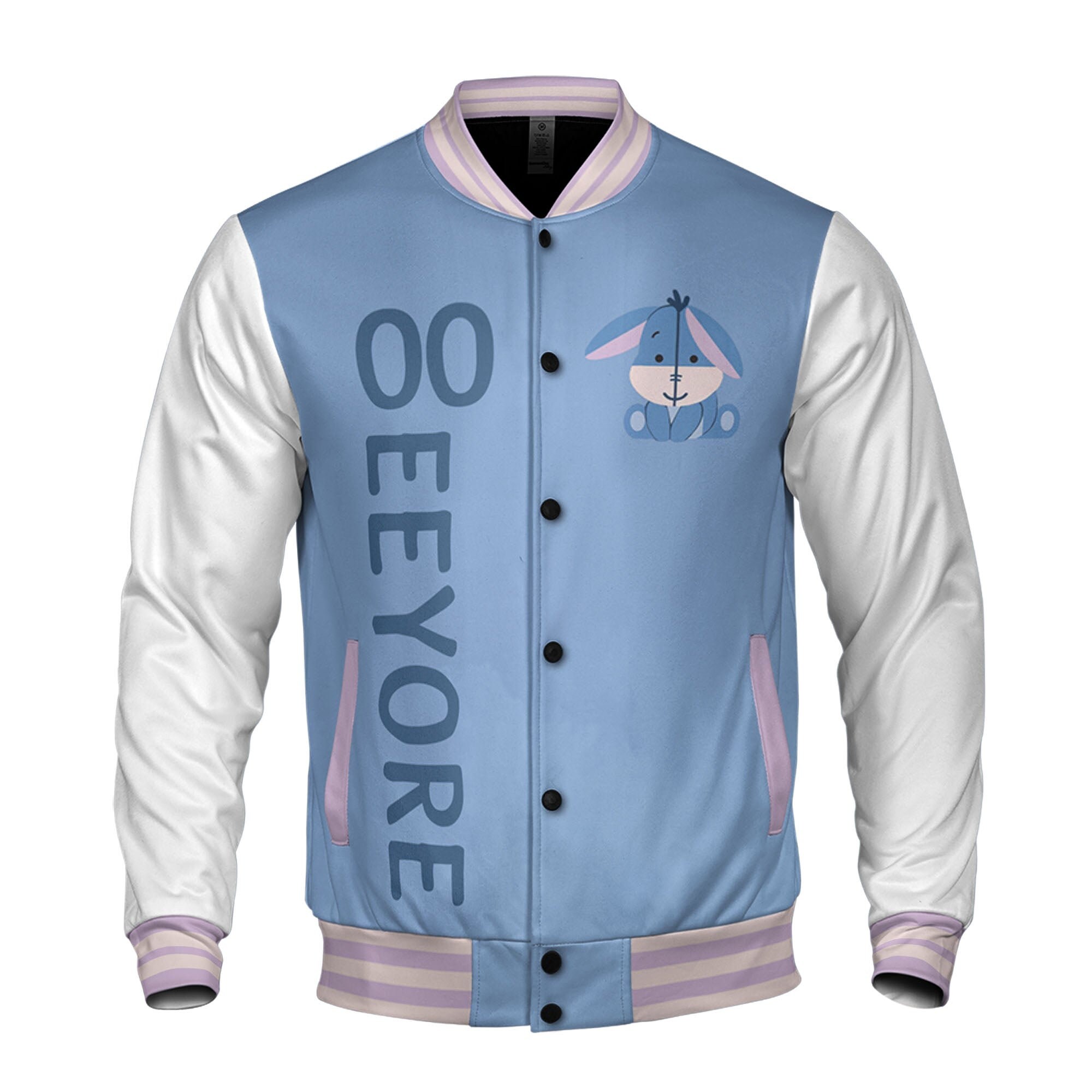 Discover Personalized Eeyore Winnie the Pooh Disney Baseball Jacket