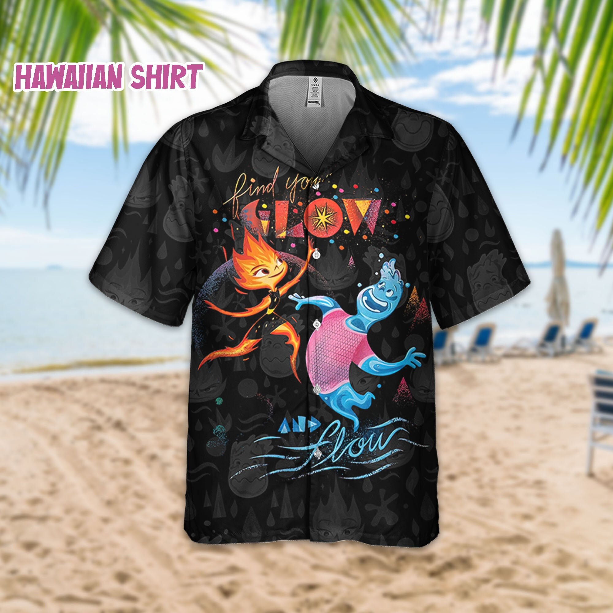 Discover Disney Elemental Find Your Glow And Flow, Elemental, Disney Family Hawaiian Shirt