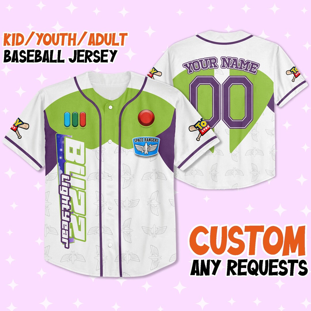 Custom Toy Story Buzz Lightyear Green Jersey Disney Jersey Etsy