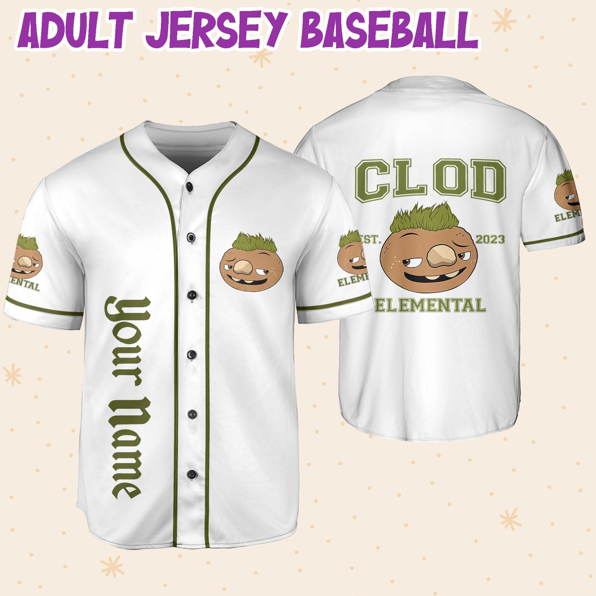 Discover Personalisieren Disney Elemental Clod, Disney Trip Baseball Jersey