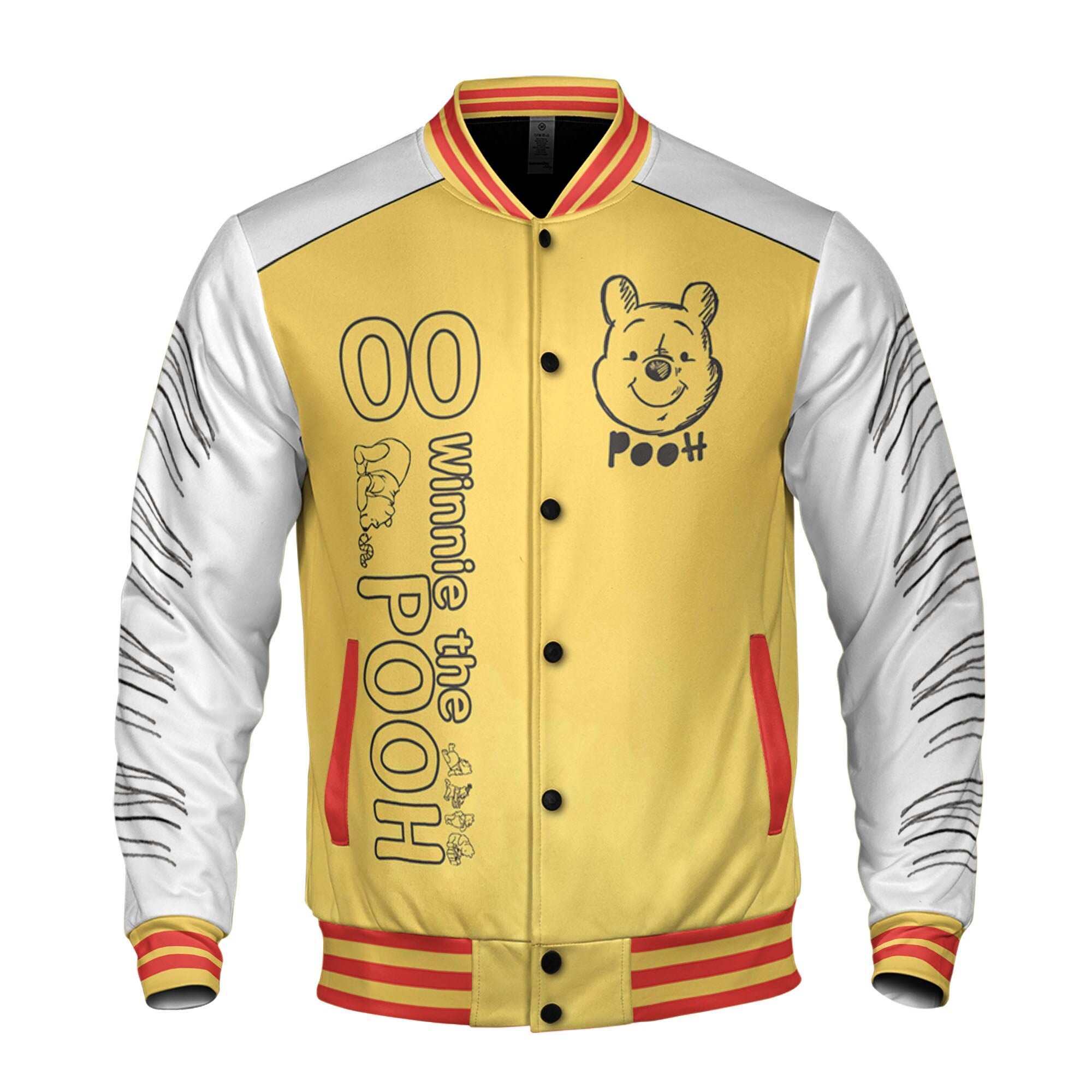 Discover Personalized Winnie the Pooh Disney Baseball Jacket