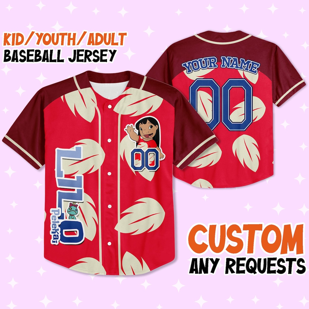 Custom Lilo and Stitch Lilo Red Jersey Custom Disney Jersey Etsy