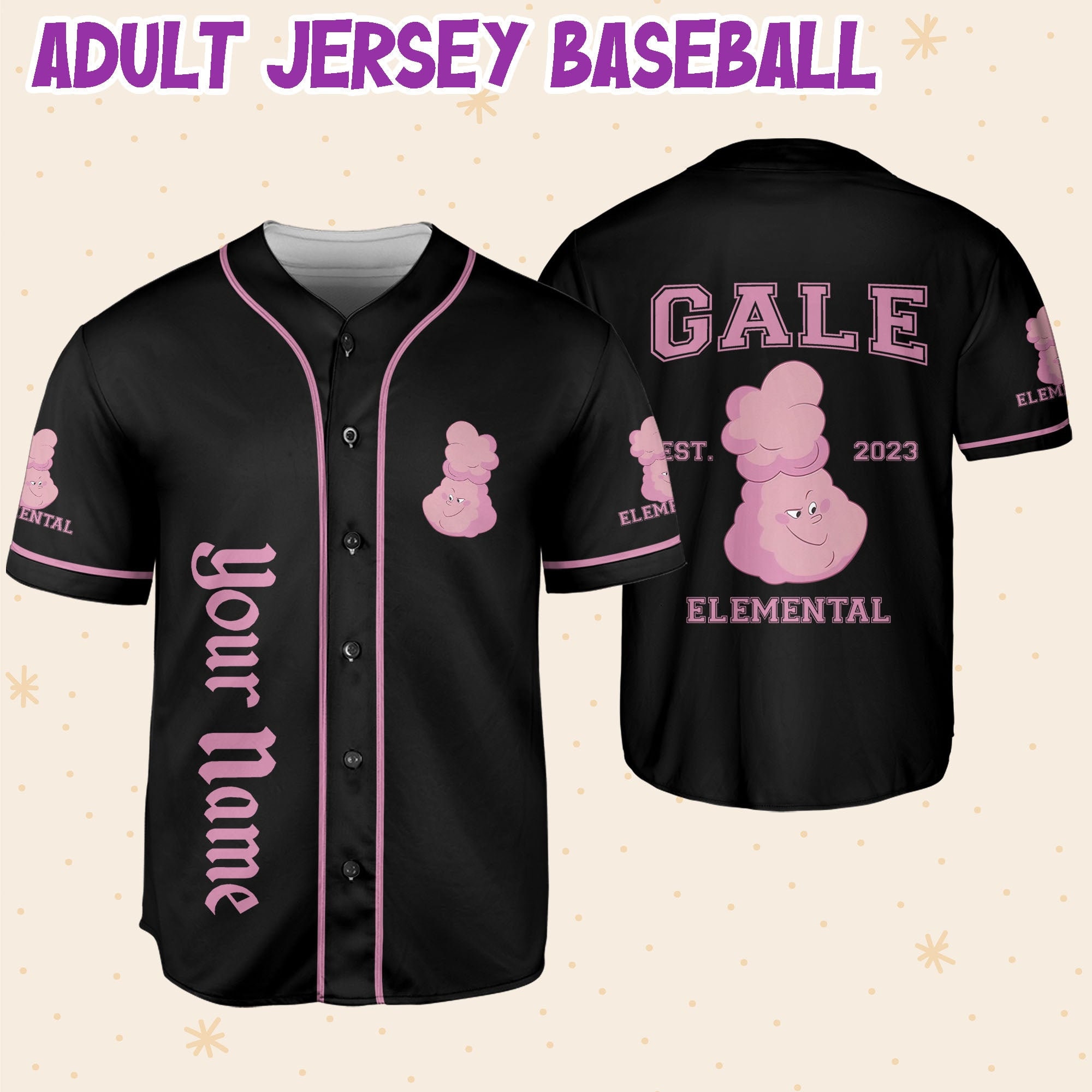 Discover Personalisieren Disney Elemental Gale, Disney Jersey Disney Baseball Jersey