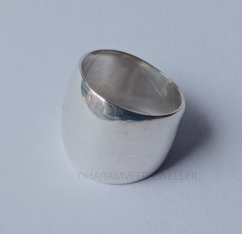 Handmade Sterling Silver Chunky Dome Ring, Wide Band Boho Statement ...