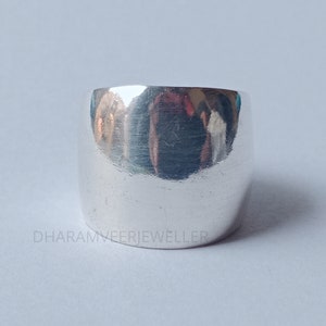 Handmade Sterling Silver Chunky Dome Ring, Wide Band Boho Statement ...