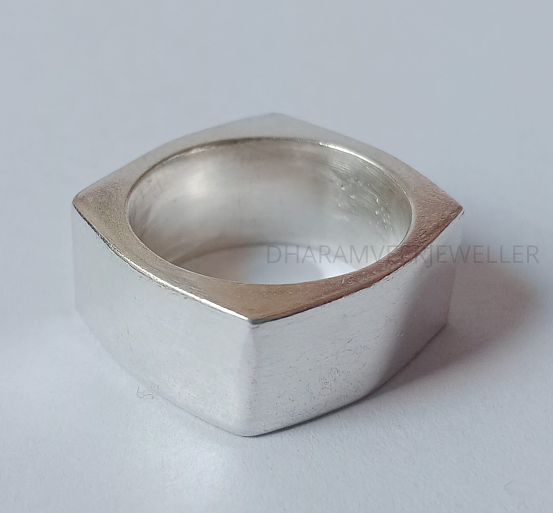 Square Nut Bolt Ring, Solid 925 Sterling Silver Ring, Heavy Wide Band Ring, 8mm Wide Thick Band, Statement Plain Band Ring, Gift for Women - Etsy Square Nut Bolt Ring, Solid 925 Sterling Silver Ring, Heavy Wide Band Ring, 8mm Wide Thick Band, Statement Plain Band Ring, Gift for Women - Etsy