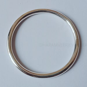 Solide schlichte runde Armreifen Armbänder, 925 Sterling Silber schwere Armreifen, 5mm rundes klobiges Armband für Frauen, handgefertigte Armbänder