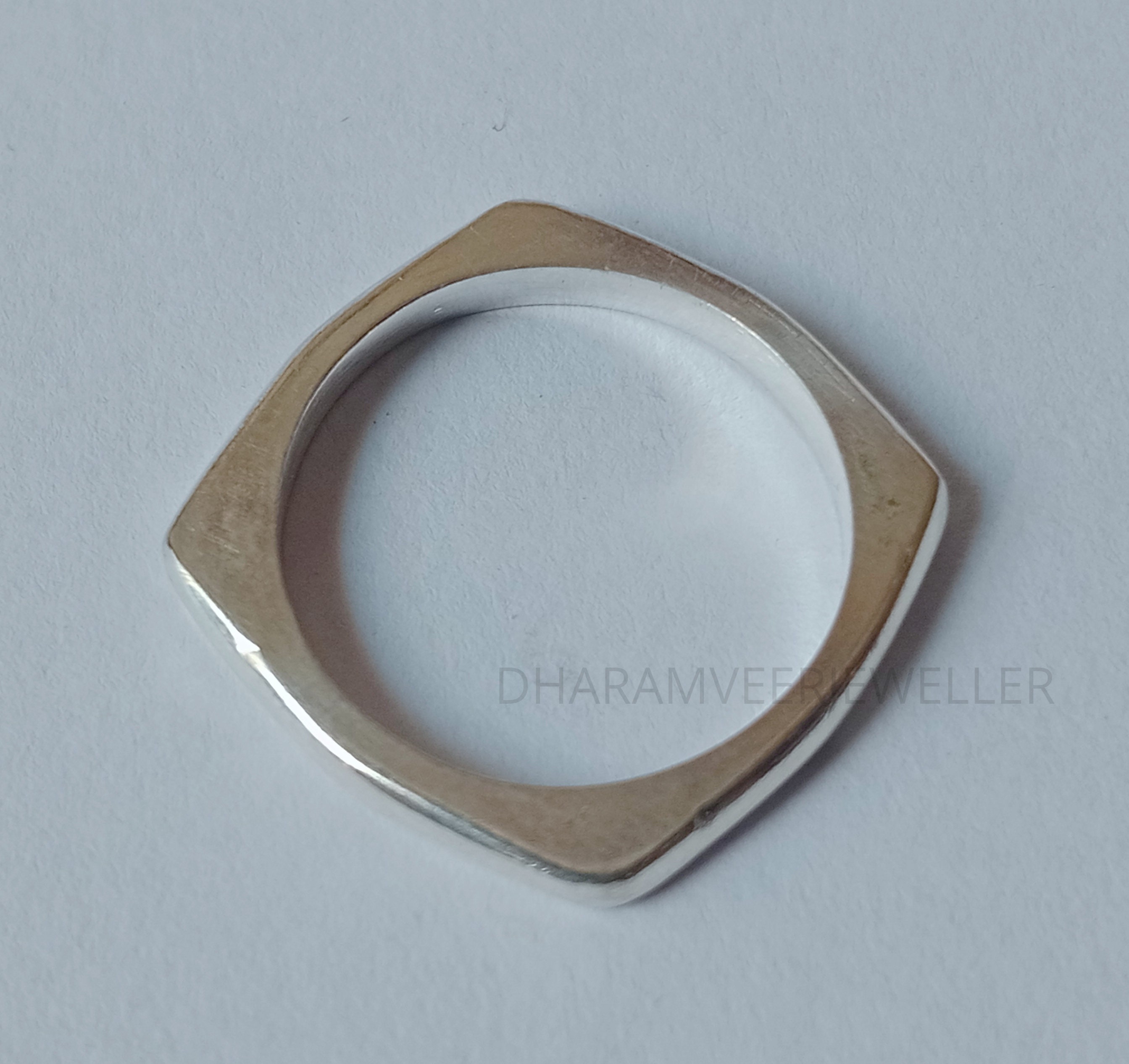 Square Nut Sterling Silver Ring: Minimalist Band (2mm)