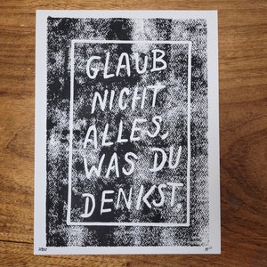 Thoughts · Din A4 or A5 linocut · limited and signed · original linocut