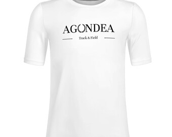 AGONDEA Track & field T-shirt motivation quote. On the track everybody wants the same thing. At the end, the only thing that matters  is