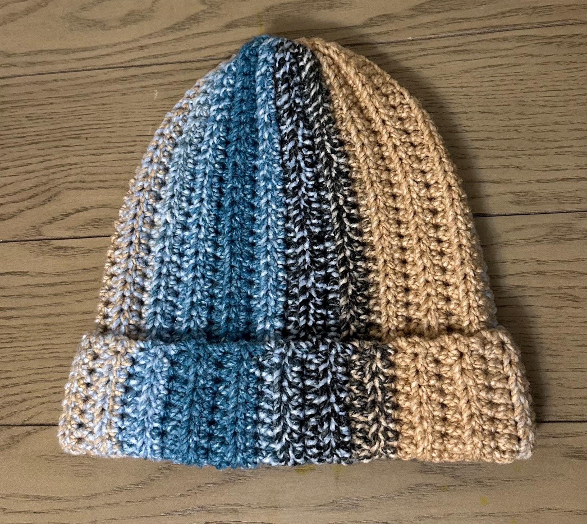Varigated Ribbed Beanie Pattern Handmade Crochet Variegated Beanies - Etsy