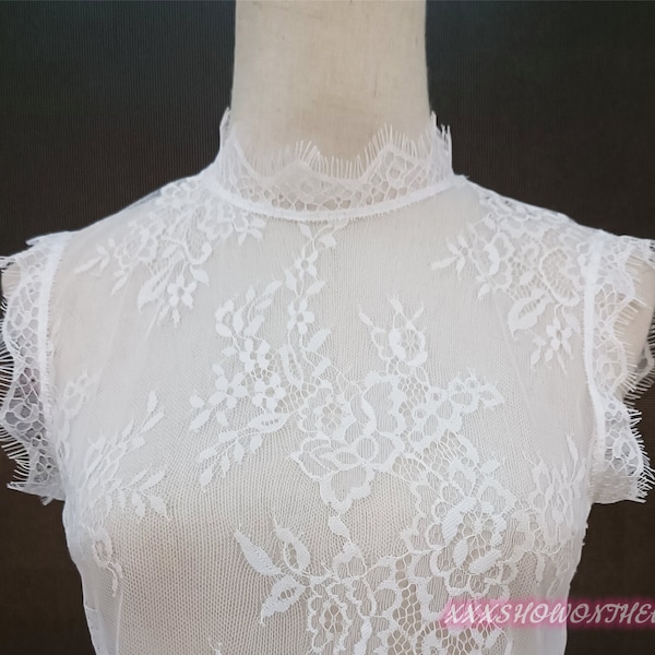 Delicate White Lace Inner Wear/Bottoming Blouse/Sleeveless Tulle Bolero Top/Dress Topper/Wedding Separates/Wedding Dress Coverup