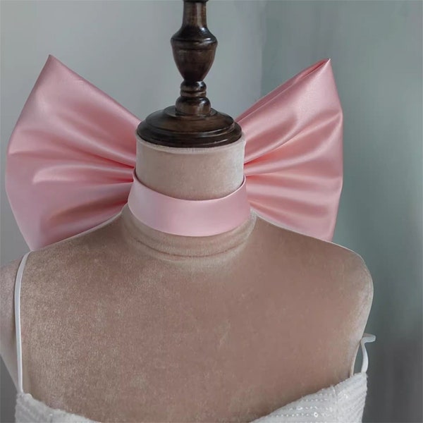 Custom Color Neck Decoration Pullover Bow/Neck Pink Bow/Tube Top Dress Separates/Bridal Dress Accessories/Wedding Separates