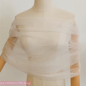 Off-the-shoulder White/Ivory Tulle Wedding Shawl/Covering Arms/Bridal Wraps/Bridal Wedding Dress Accessories/Wedding Separates