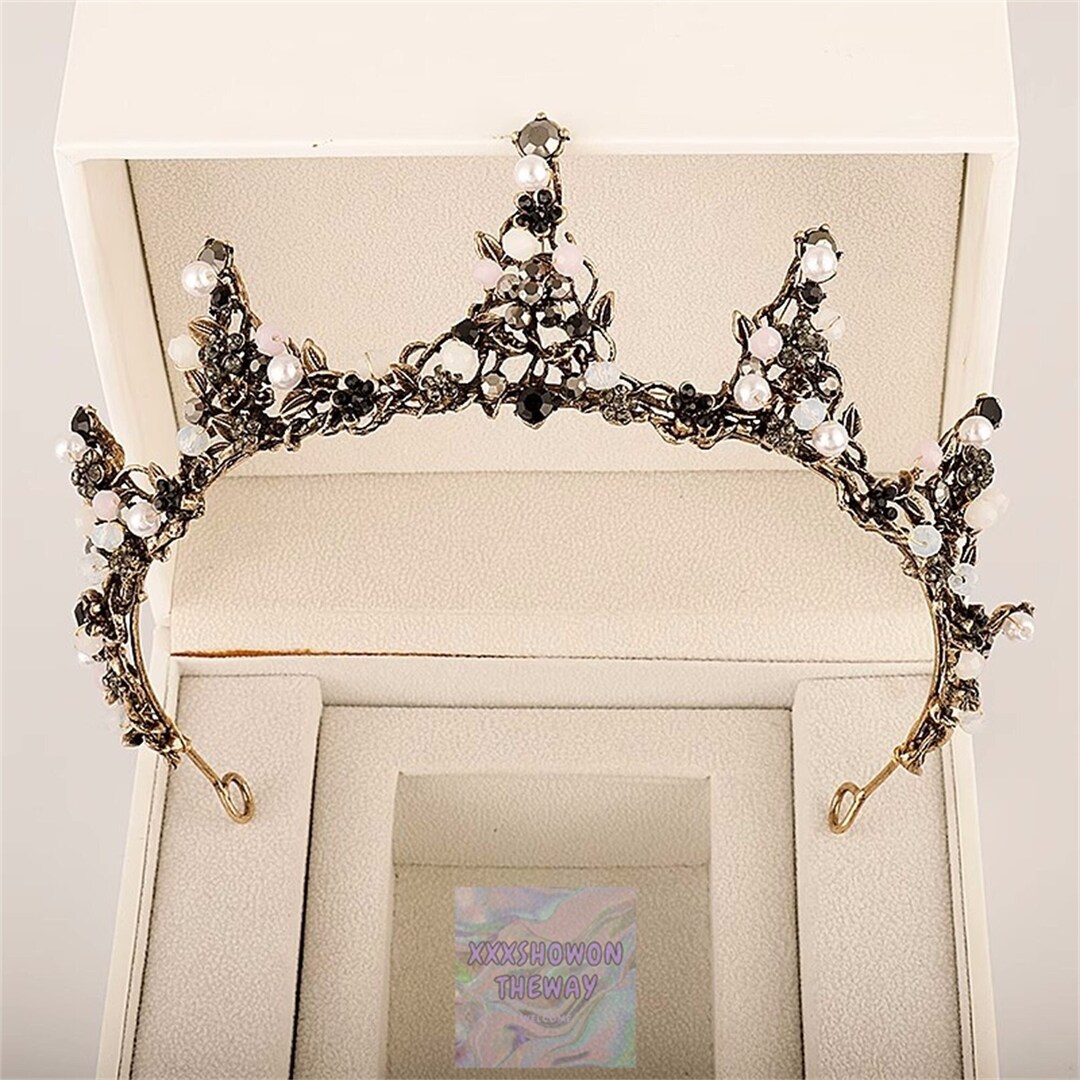 Vintage Black Flowering Vines Crown Tiara/dress Accessories/birthday