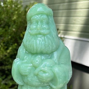 Jadeite Glass Standing Santa 8.5&quot;