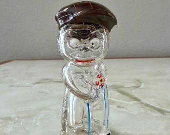 Vintage Zellique Studios Perfume Bottle: Frosted Opal Glass Heart