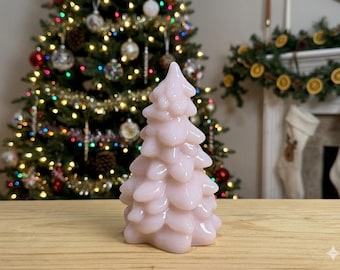 Pink Milk Glass Handcrafted 5" Christmas Tree