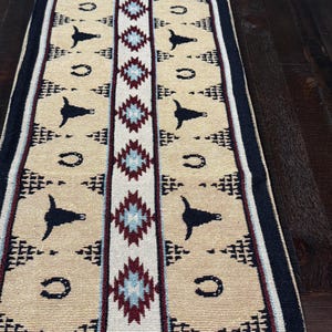 Southwest Jacquard Table Runner • Finely Woven • Cotton Blend • Black Lined Backing