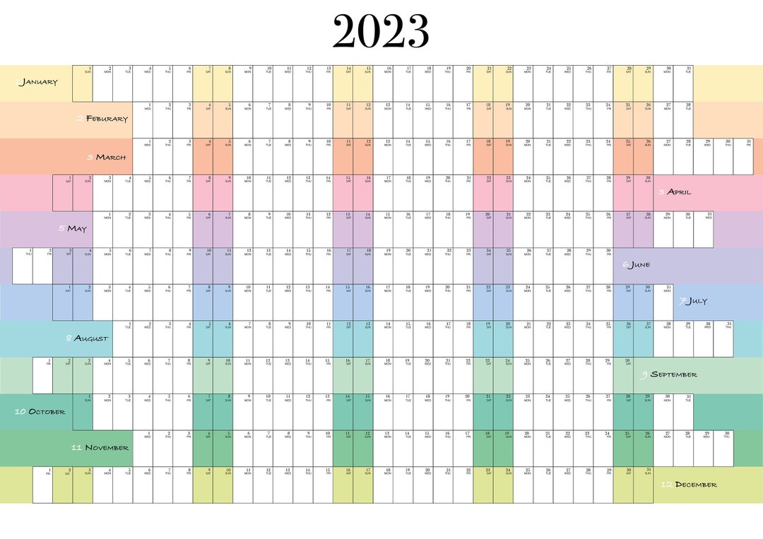 2023 Printable Wall Calendar 2023 Wall Planner Annual Etsy Australia