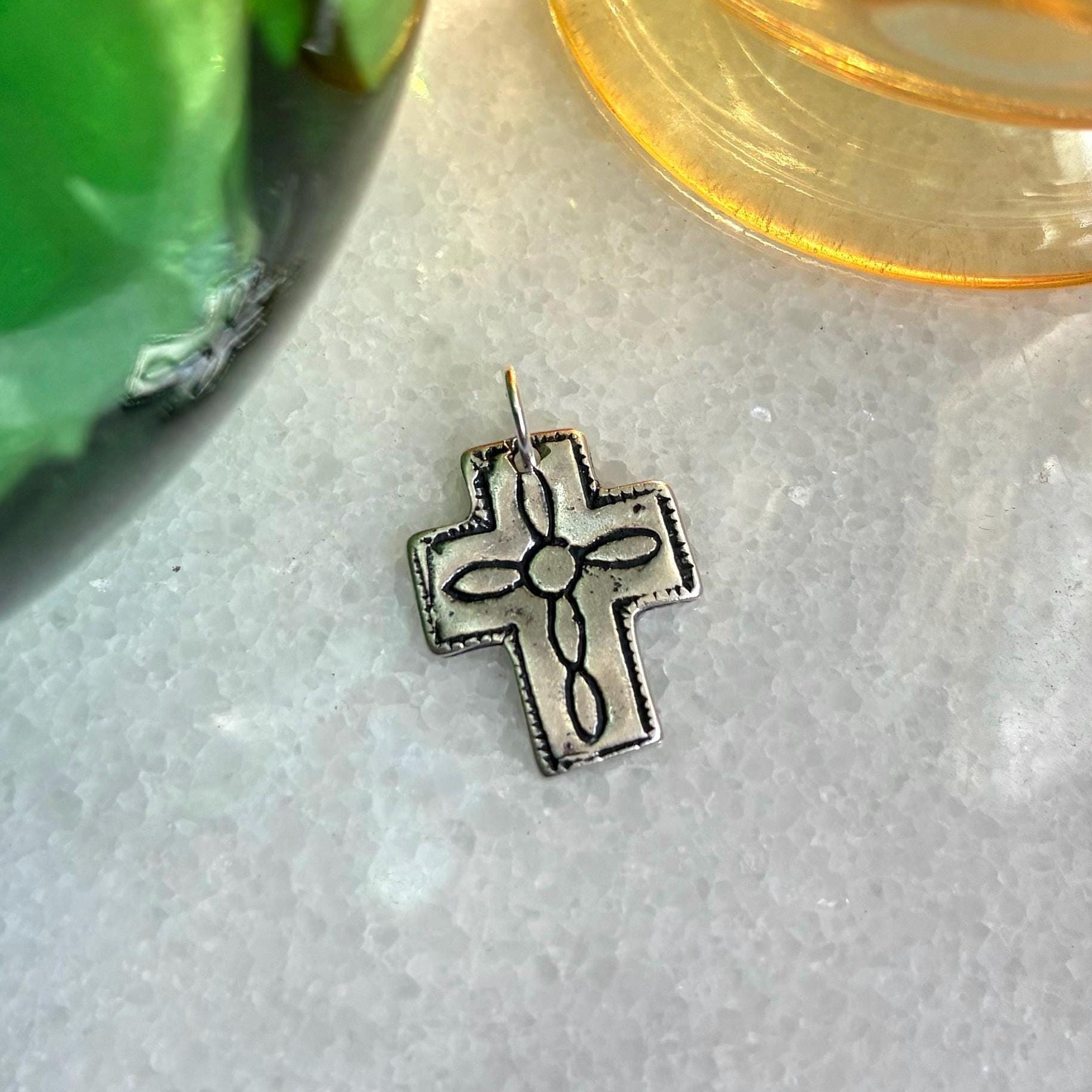 Vintage Navajo Stamped Cross Pendant - Etsy
