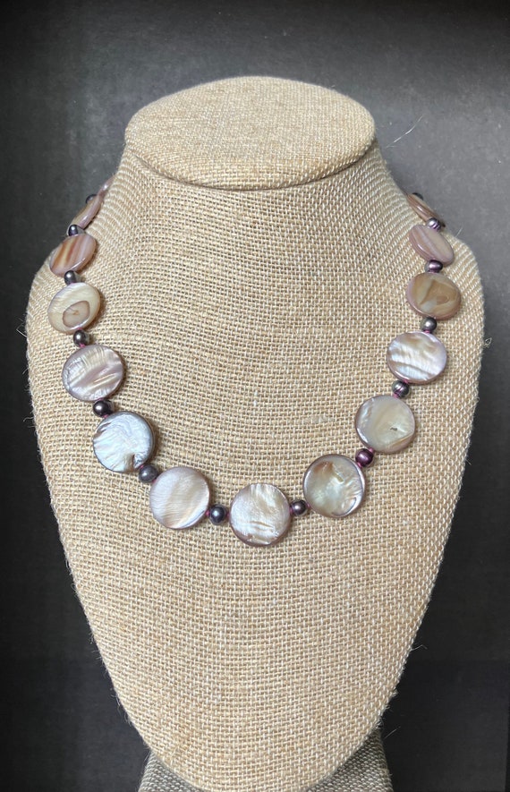 Vintage Natural Mother Of Pearl With Natural Purpl