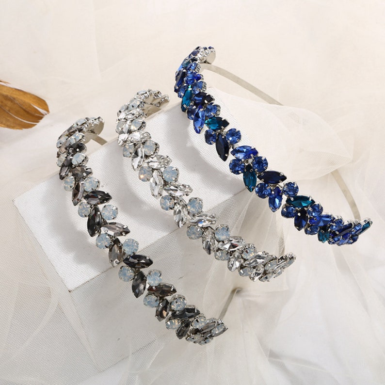 Jeweled Headband With Faux Diamonds Hair Accessories Bridal Etsy