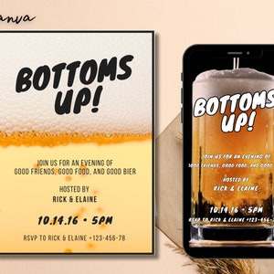 Digitale uitnodiging voor bierfeest, afdrukbare pubuitnodiging, biervideo-evite, afdrukbaar en deelbaar, biervideo-uitnodiging iPhone mobiel 0113