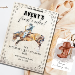 Wild West Geburtstagseinladung Modern Cowboy Geburtstagsparty Western Boy Geburtstagseinladung Editierbare Digitale Vorlage SOFORTIGER DOWNLOAD
