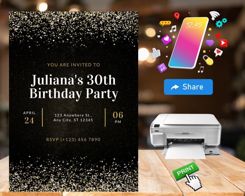 Adult Birthday Invitation Printable Editable Invitation - Etsy