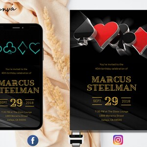 ecteronic Casino Birthday Invitation, Poker Party Invite, Digital Casino Evite, Casino Night, Ace Plying Card Invite, Retirement Invitation