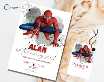 Editable Spiderman Birthday Invitation Template (Digital)