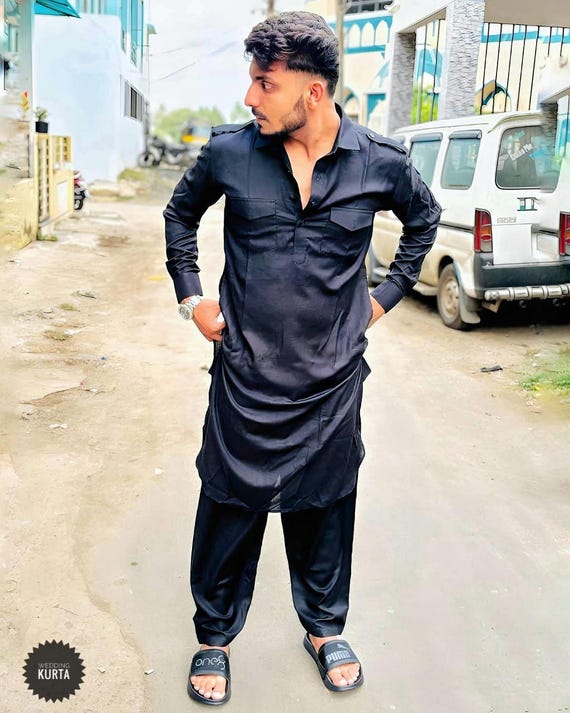 Black Classic Premium Pathani Kurta Set Premium Ethnic Menswear Pathani Suits for Men Bollywood Style Pathani Kurta Pathani Suit Sets Etsy UK