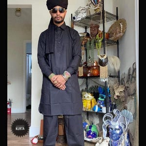 Abito Tradizionale Afghano Shalwar Kameez Uomo | 2 Pezzi: Camicia E Pantaloni | Taglia Fino A 125 Cm Petto