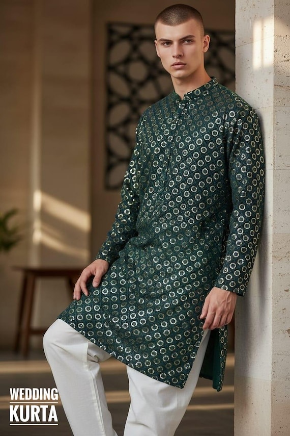 Mehndi Green Indian Traditional Ethnic Wear - Man Dress - Suit - Men Fashion  for New Trendy Outfit - Etsy New Zealand