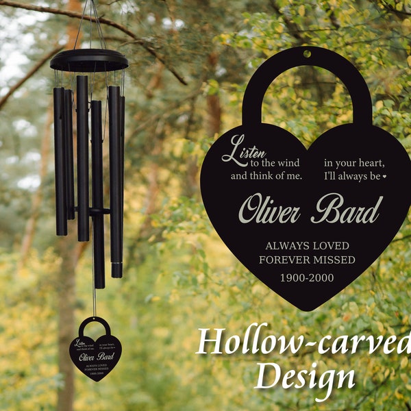 32“ Personalized Listen to the Wind Memorial Chime | Personalized Memorial Wind Chime |  In Memory of Wind Chime | Personalized Wind Chime