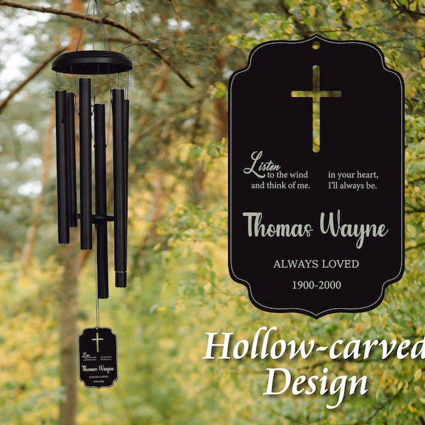 32“ Personalized Listen to the Wind Memorial Chime | Personalized Memorial Wind Chime |  In Memory of Wind Chime | Personalized Wind Chime