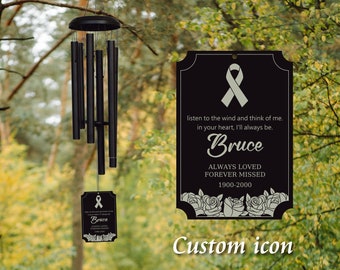 32“ Personalized Listen to the Wind Memorial Chime | Personalized Memorial Wind Chime |  In Memory of Wind Chime | Personalized Wind Chime