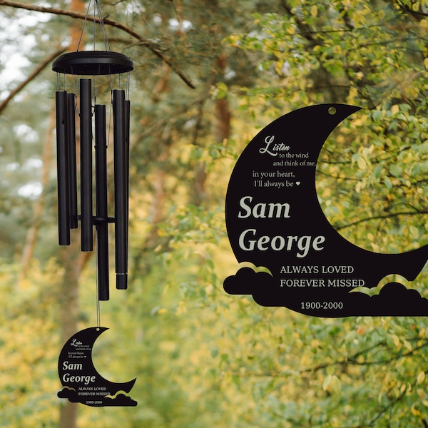 32“ Personalized Listen to the Wind Memorial Chime | Personalized Memorial Wind Chime |  In Memory of Wind Chime | Personalized Wind Chime