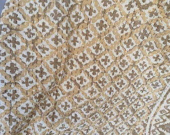 Traditional Indian Kantha Quilt- Cotton Bedspread