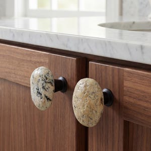 Tiradores de piedra de playa, tiradores para cajones, tiradores para armarios, tiradores para armarios de cocina.