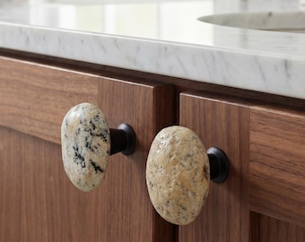 Beach stone knobs, Drawer handles, Cabinet handles, Kitchen cabinet pull
