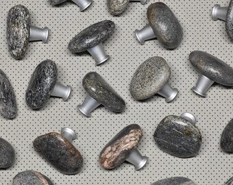 Strand Stein Schrank Knöpfe, rustikale Küsten Dekor