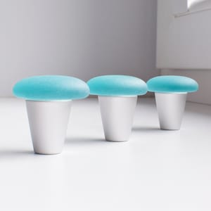 Beach house style glass drawer handles, sea glass knobs with elegant silver base, smooth frosted glass pulls for cabinets