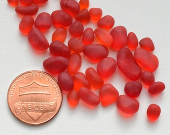 Verre de mer rouge, petit lot de verre de mer de plage, utilisation de bijoux à faire soi-même en rubis rouge en gros en vrac