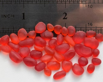 Verre de mer rouge, petit lot de verre de mer de plage, utilisation de bijoux à faire soi-même en rubis rouge en gros en vrac