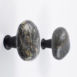 Tiradores de cajón de piedra de playa, tiradores de armario dorados, tiradores de muebles rústicos de madera natural.