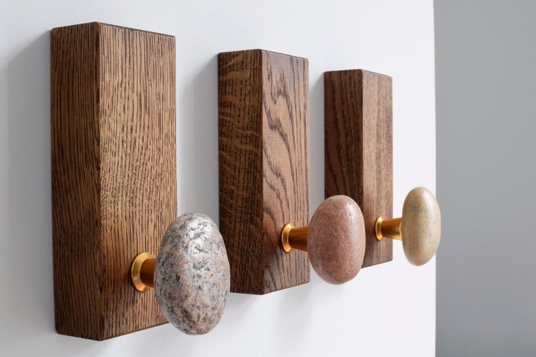 Bathroom Hooks With Natural Sea Stone - Robe Hooks and Hangers - Robe ...